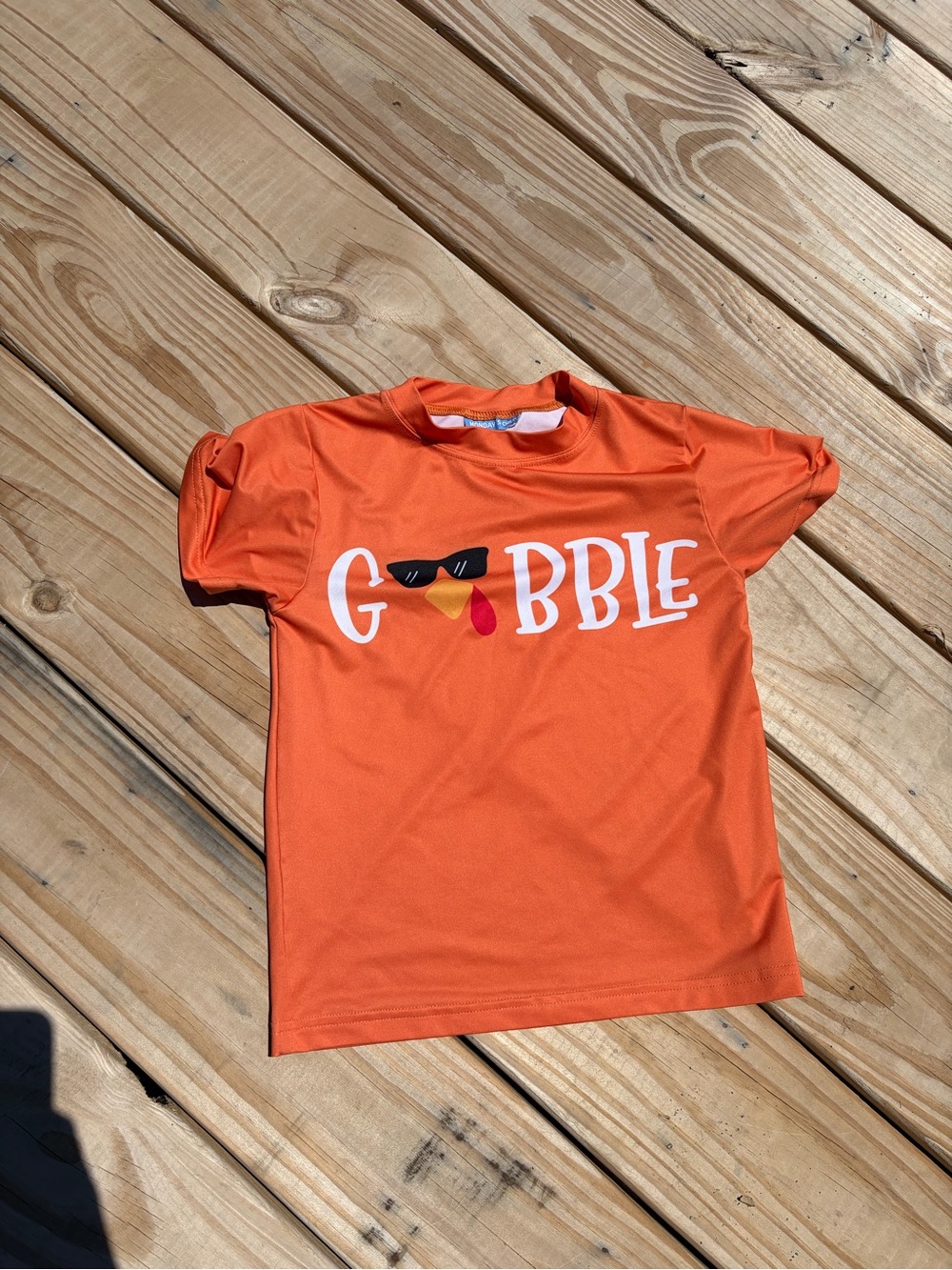 Kids' Orange 'Gobble' Graphic Short-Sleeve Tee